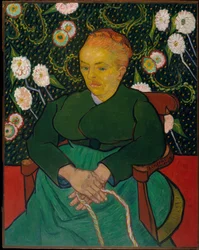 Femme berçant un berceau